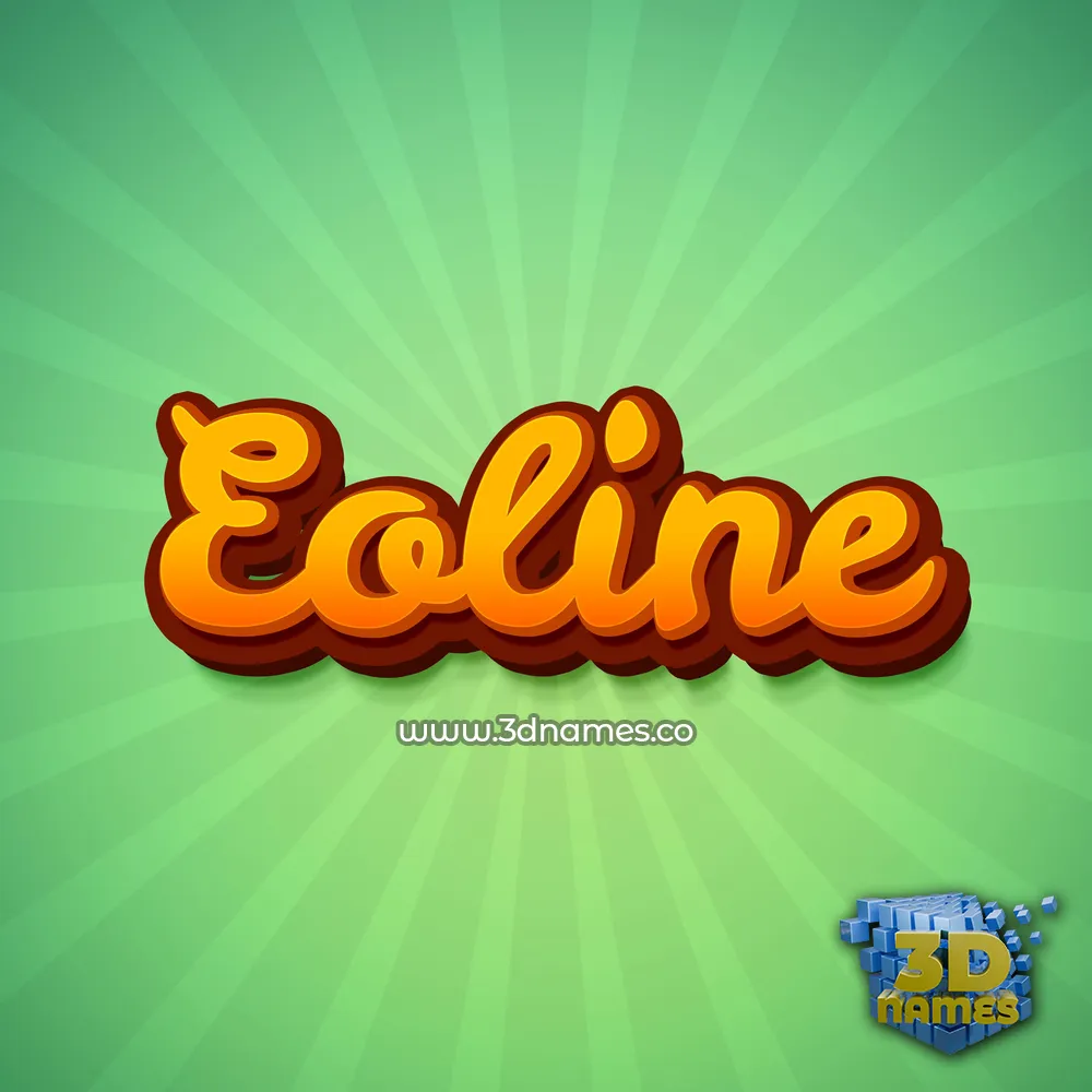 eoline in Green Rays style - 3D name wallpaper