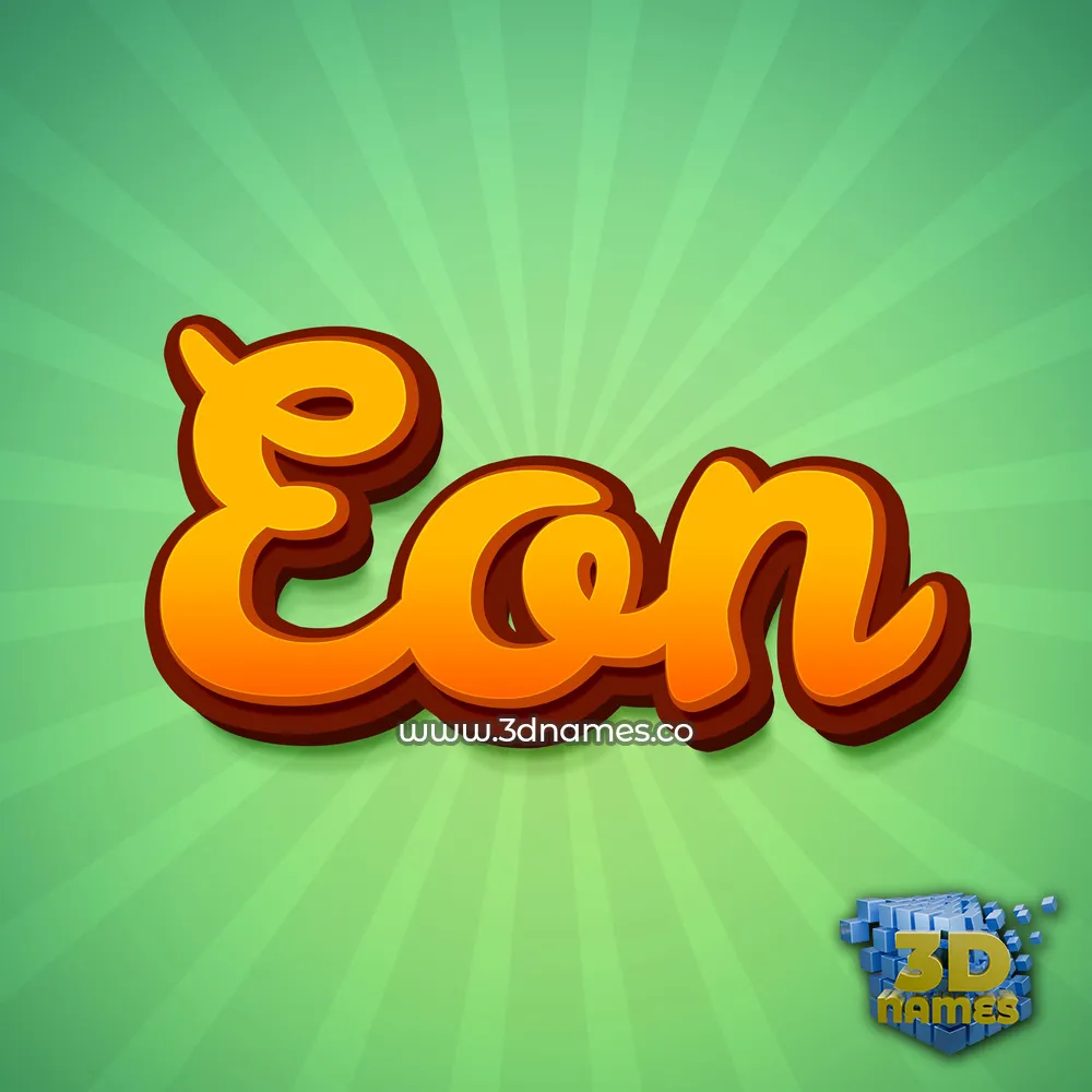 eon in Green Rays style - 3D name wallpaper