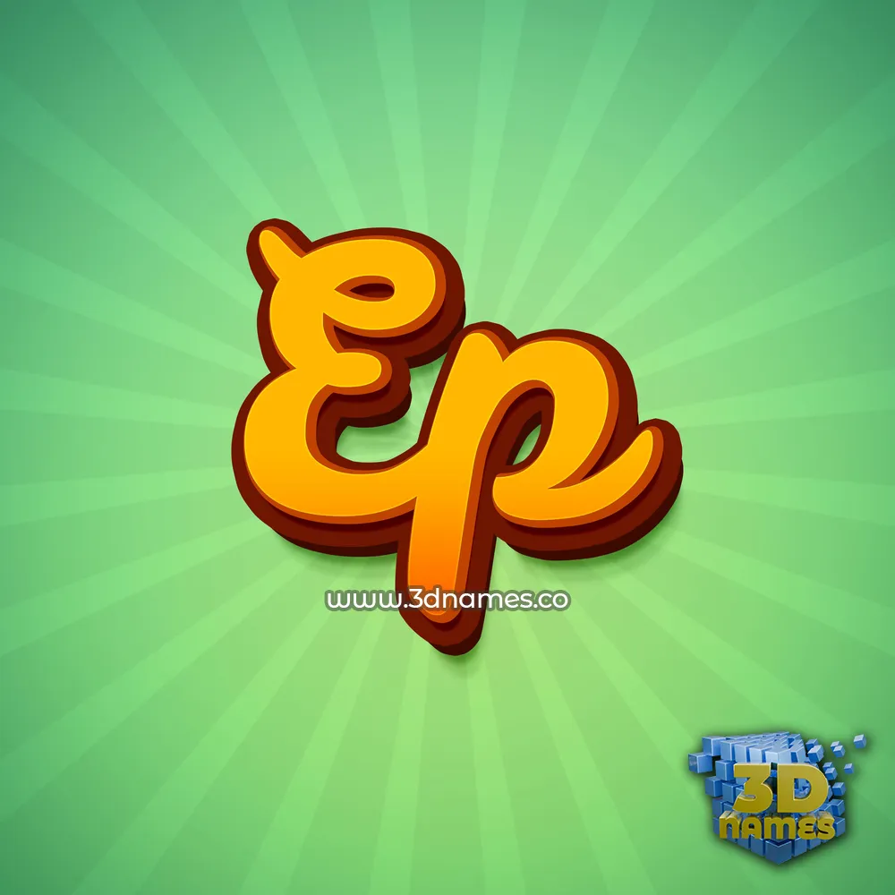 ep in Green Rays style - 3D name wallpaper