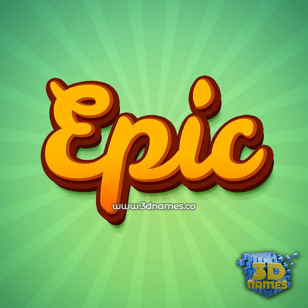 epic in Green Rays style - 3D name wallpaper