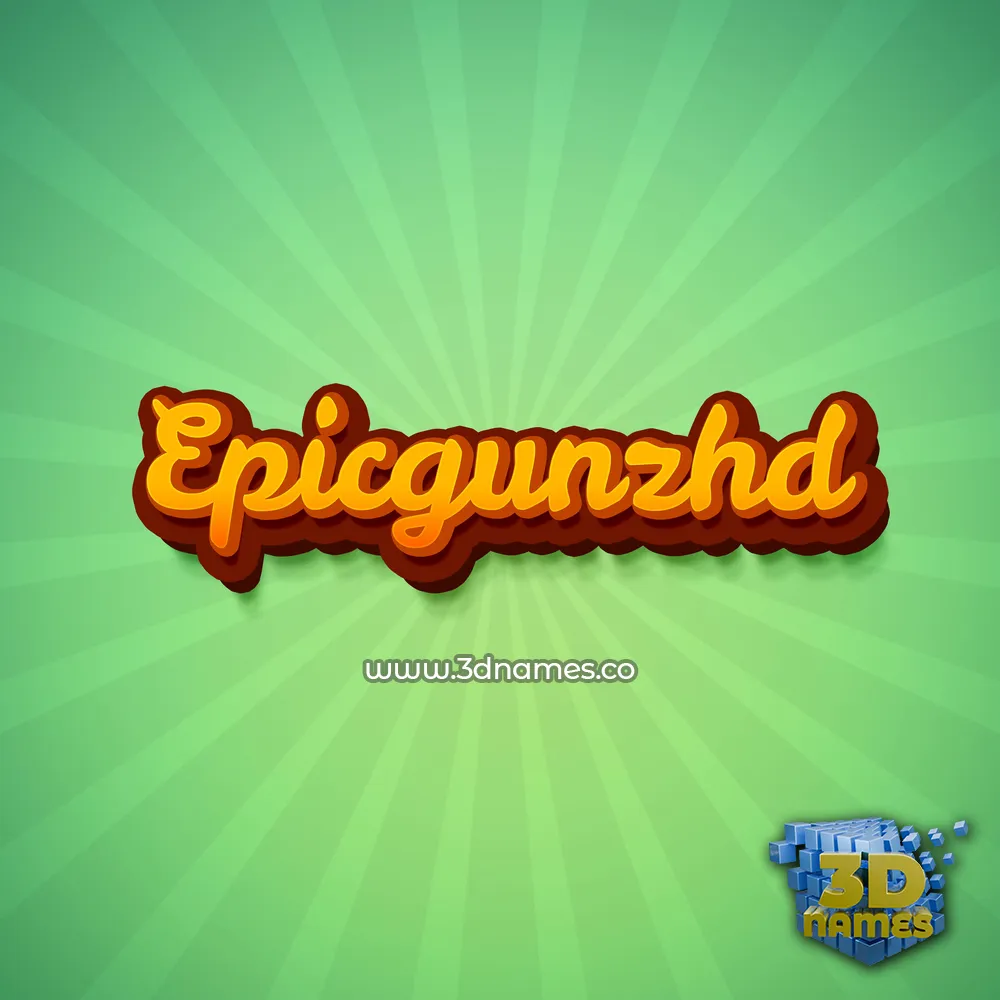 epicgunzhd in Green Rays style - 3D name wallpaper