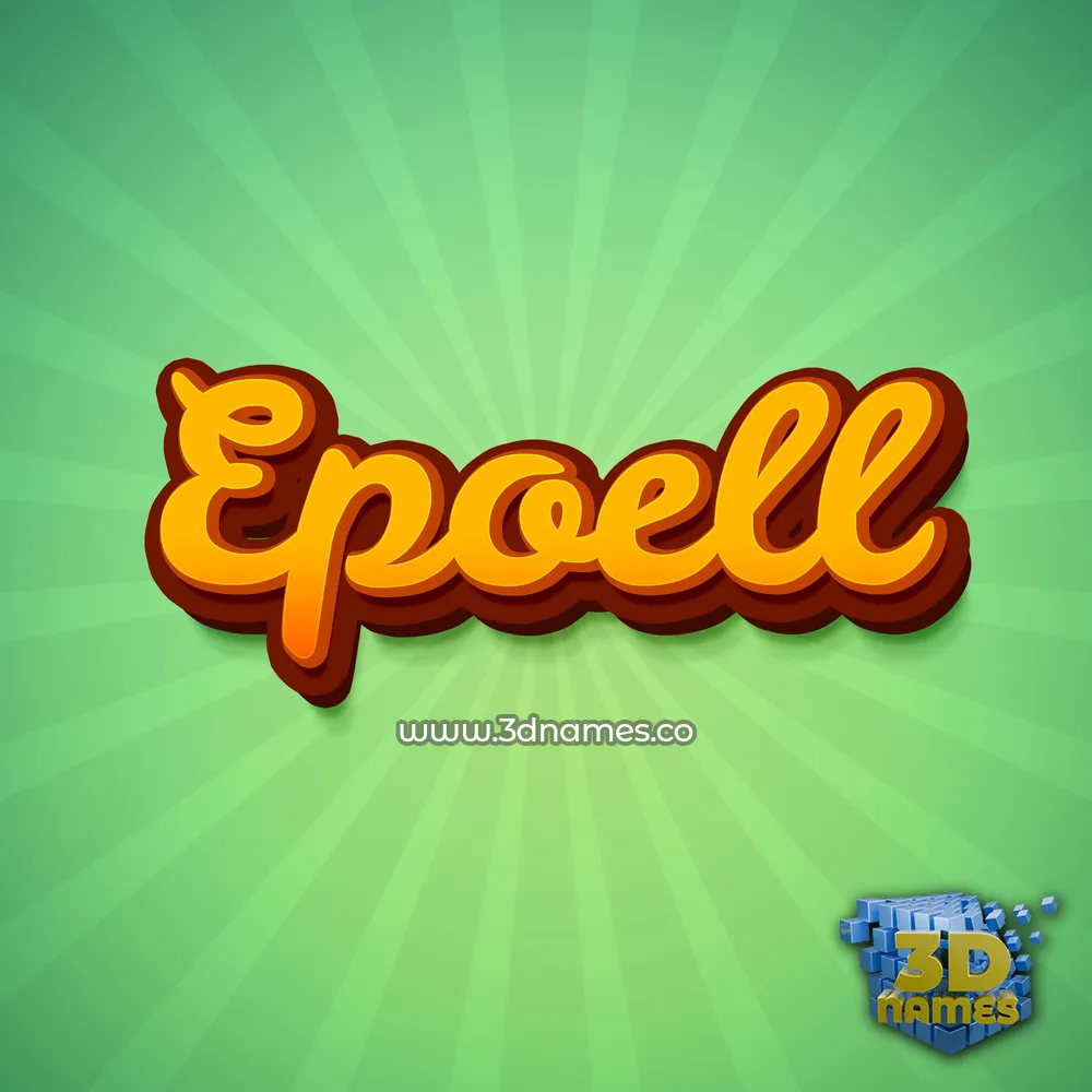 epoell in Green Rays style - 3D name wallpaper