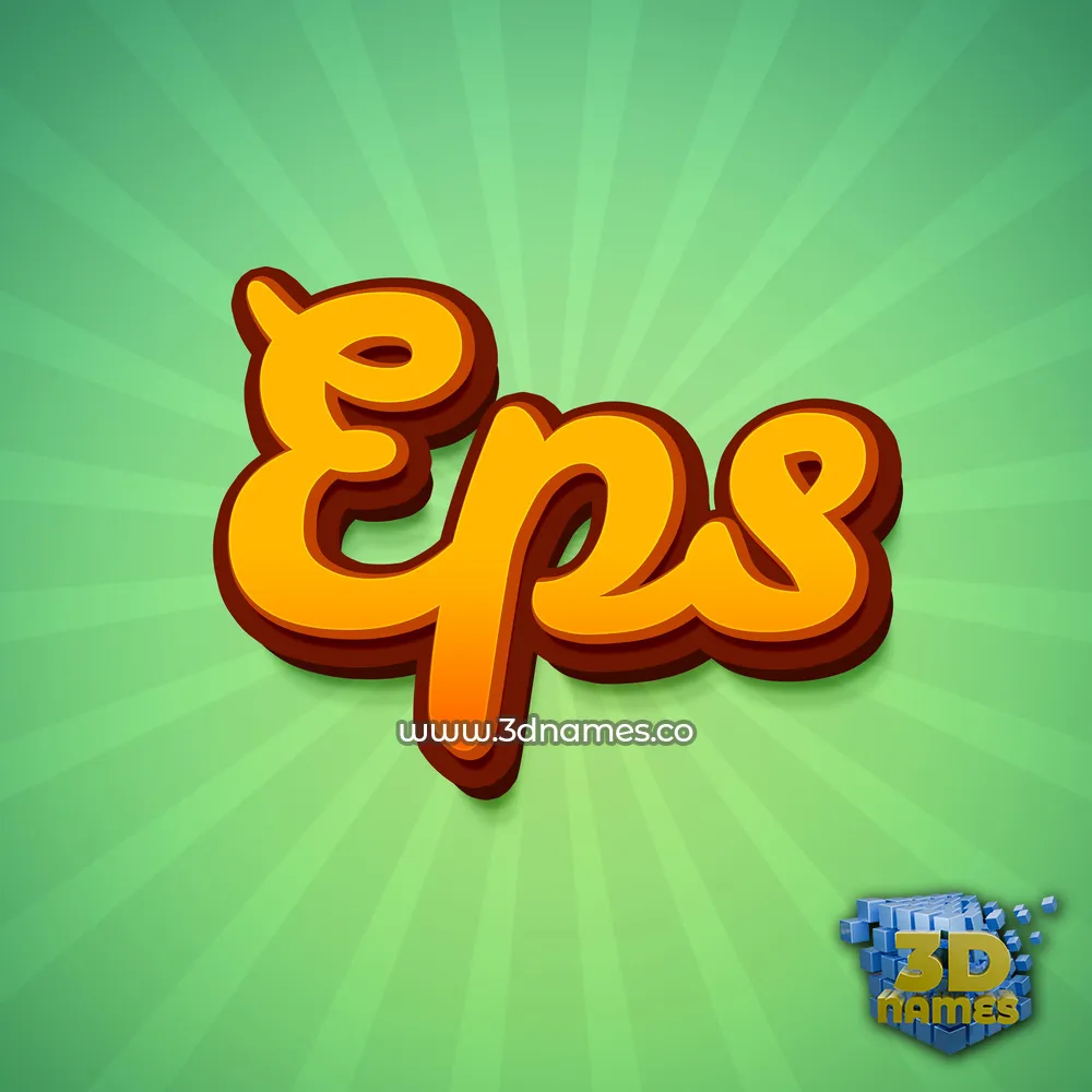eps in Green Rays style - 3D name wallpaper