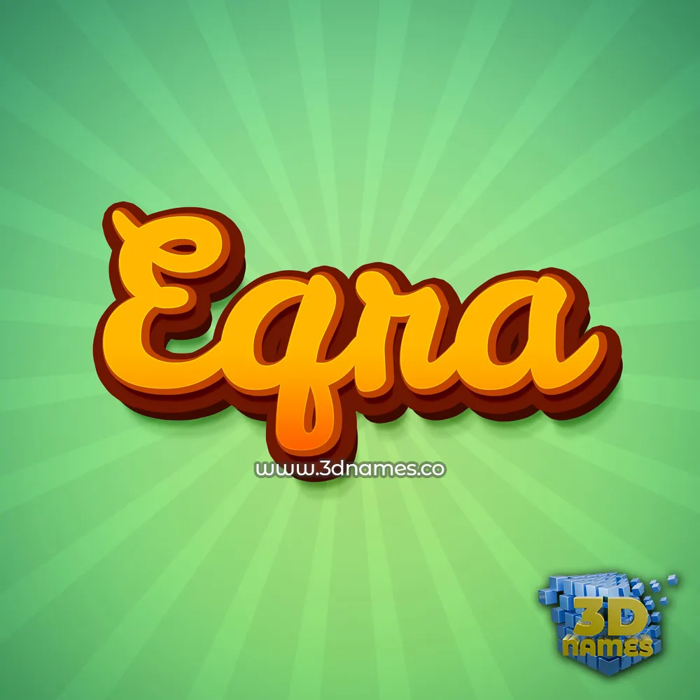eqra in Green Rays style - 3D name wallpaper