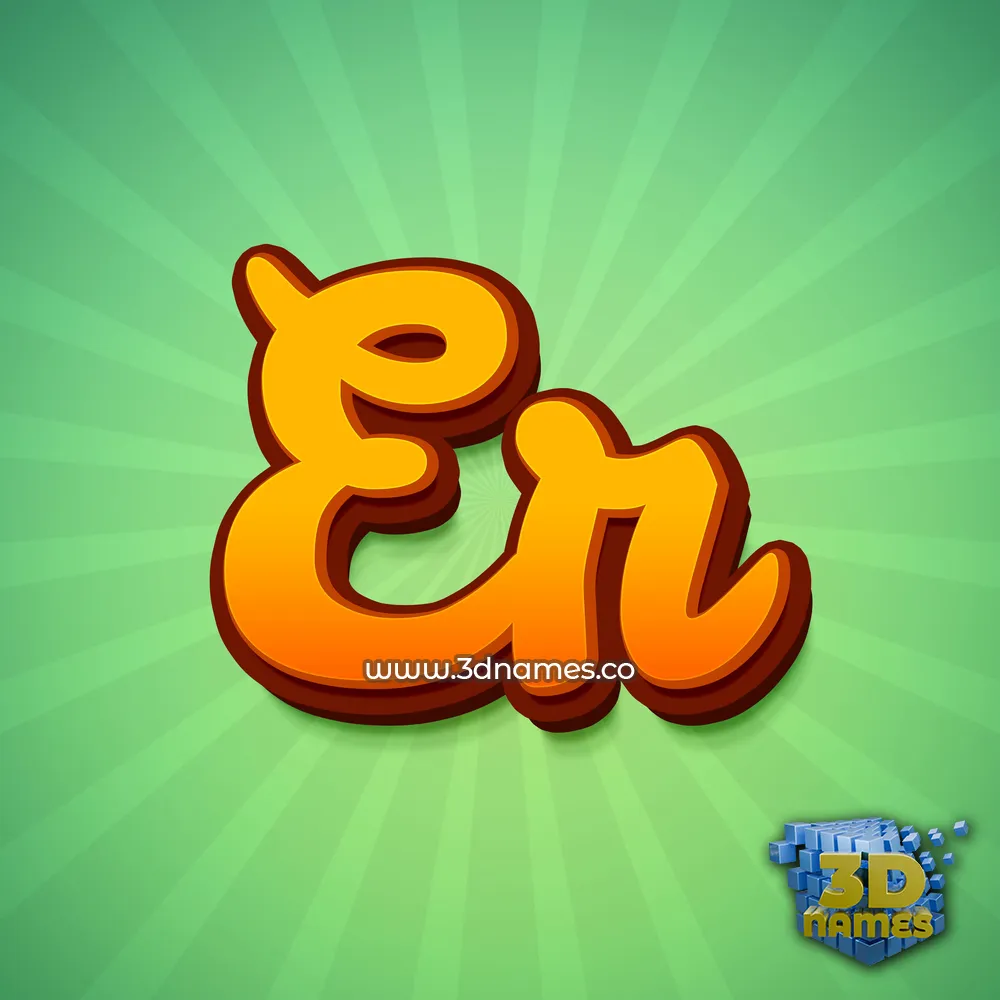 er in Green Rays style - 3D name wallpaper