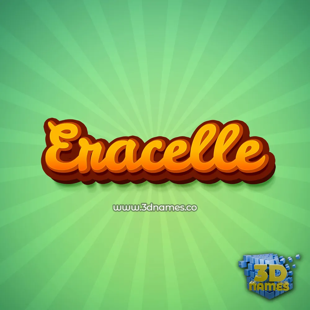 eracelle in Green Rays style - 3D name wallpaper