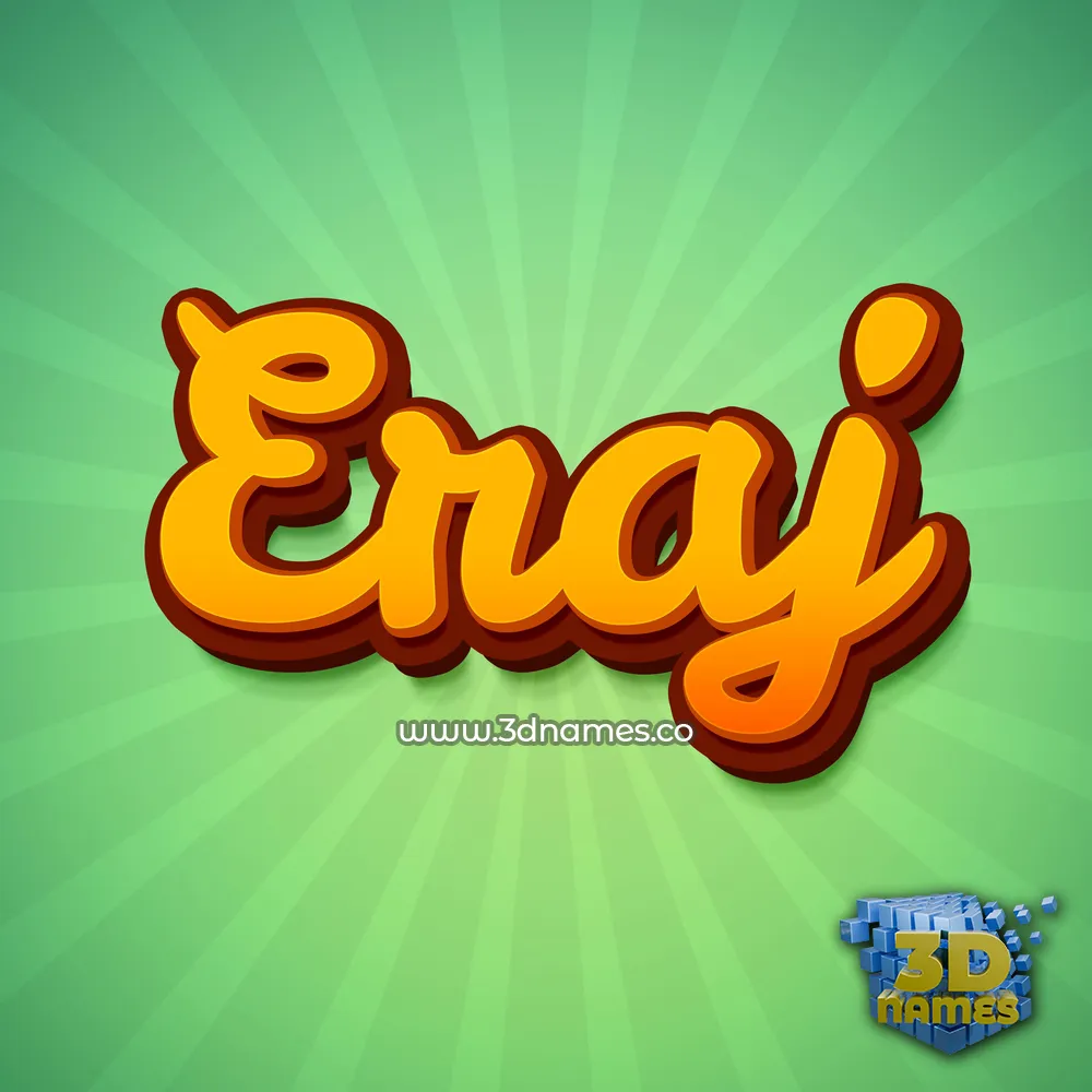 eraj in Green Rays style - 3D name wallpaper