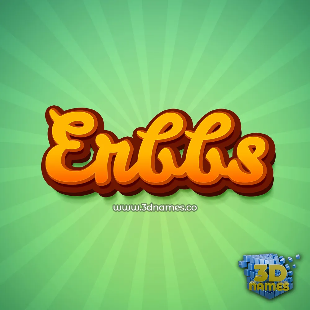erbbs in Green Rays style - 3D name wallpaper