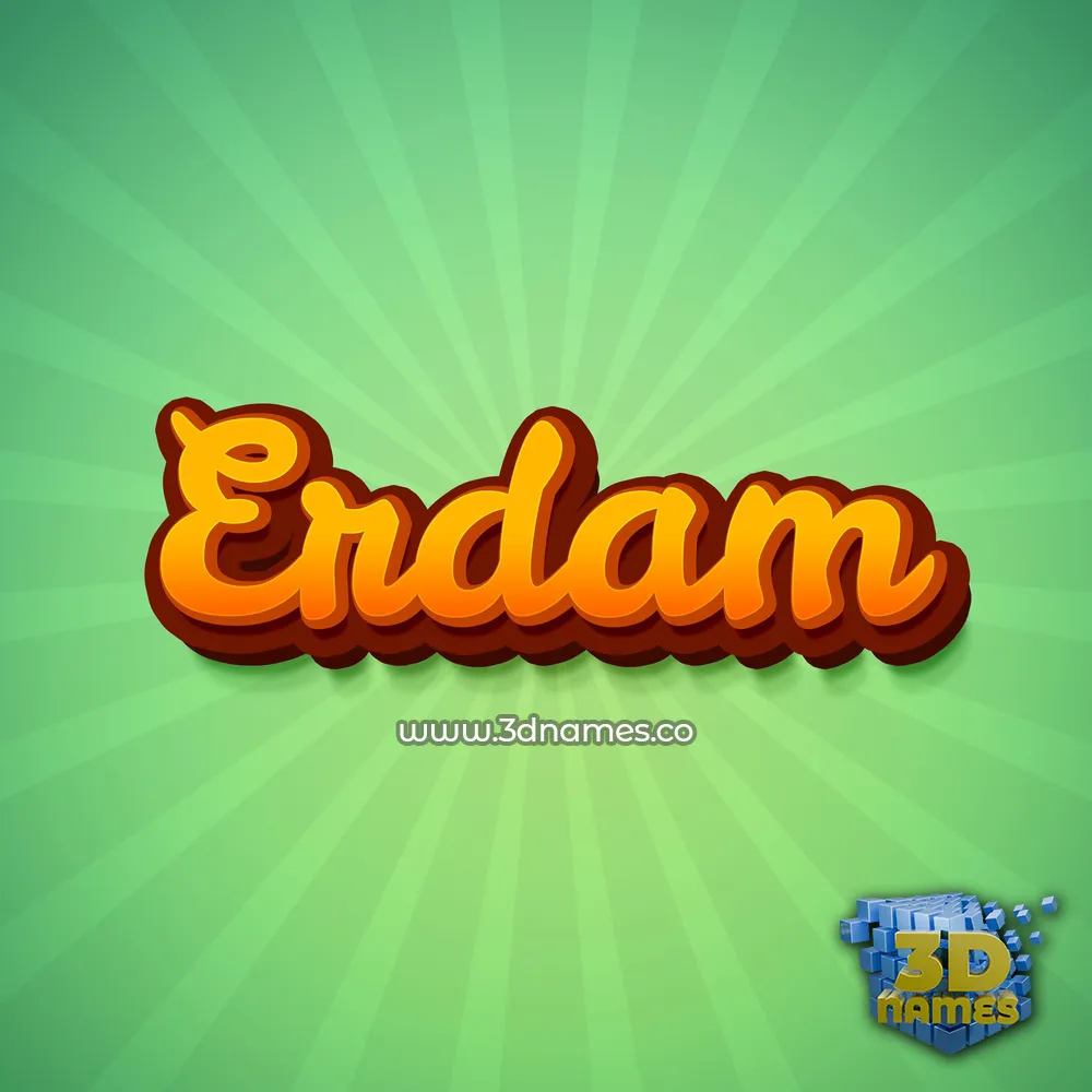erdam in Green Rays style - 3D name wallpaper