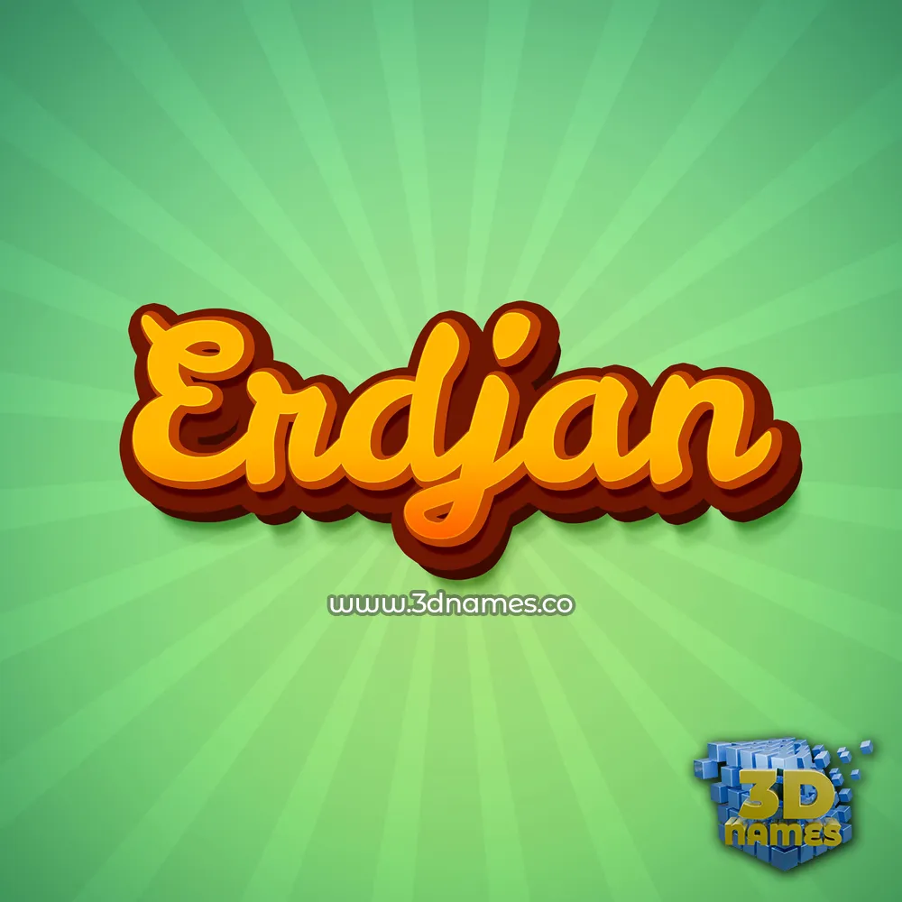 erdjan in Green Rays style - 3D name wallpaper