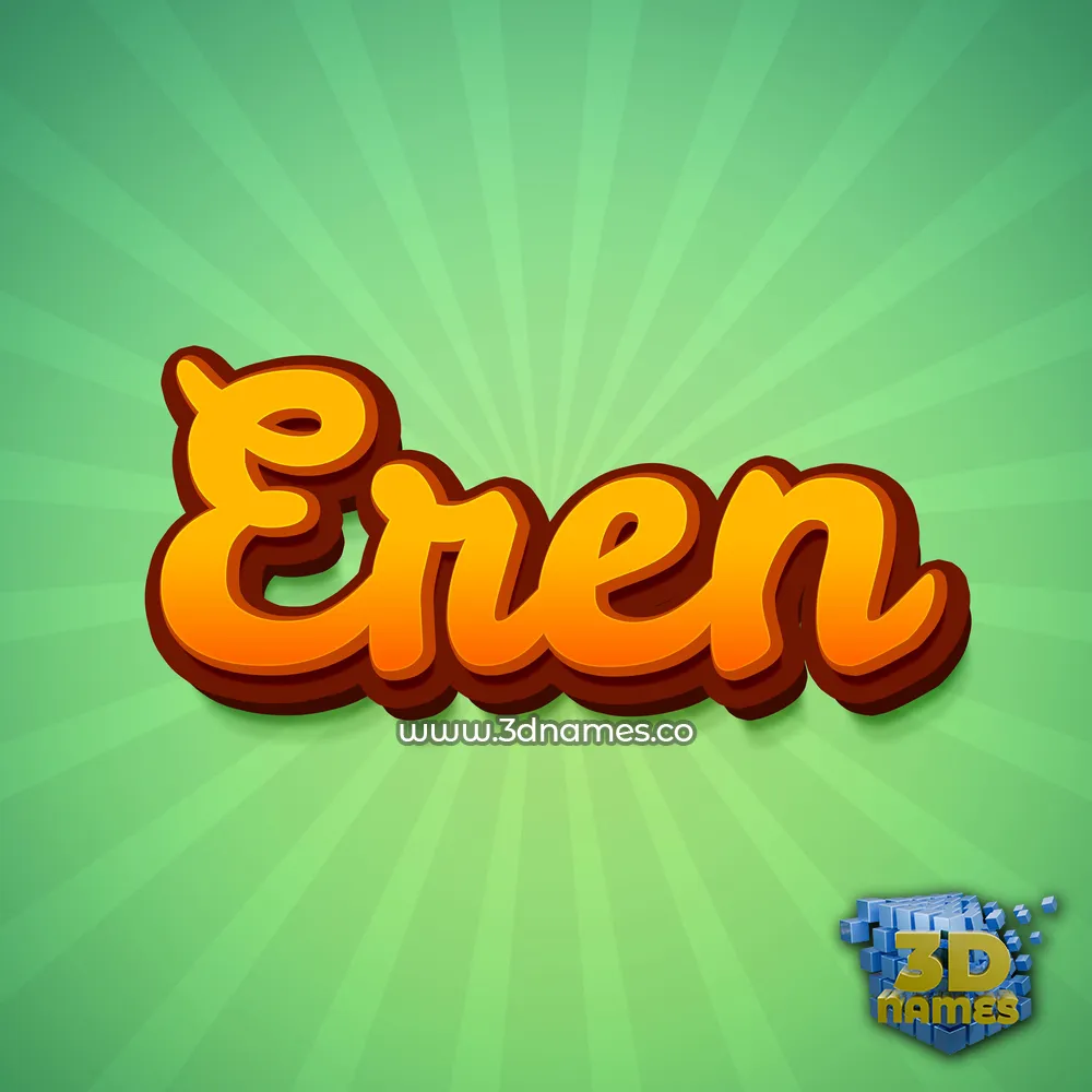 eren in Green Rays style - 3D name wallpaper