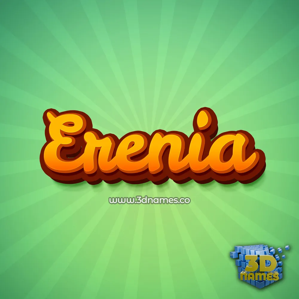 erenia in Green Rays style - 3D name wallpaper