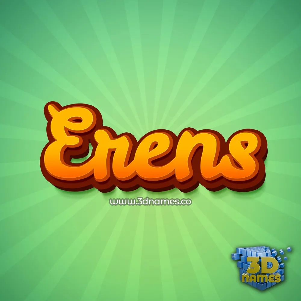 erens in Green Rays style - 3D name wallpaper