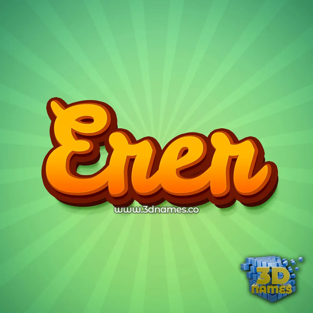 erer in Green Rays style - 3D name wallpaper