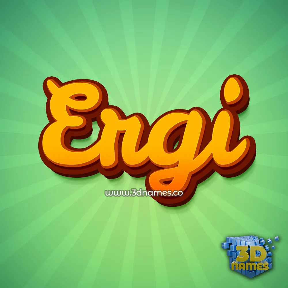 ergi in Green Rays style - 3D name wallpaper