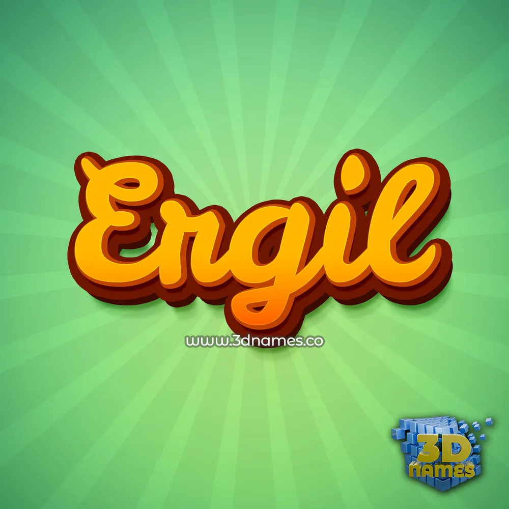 ergil in Green Rays style - 3D name wallpaper