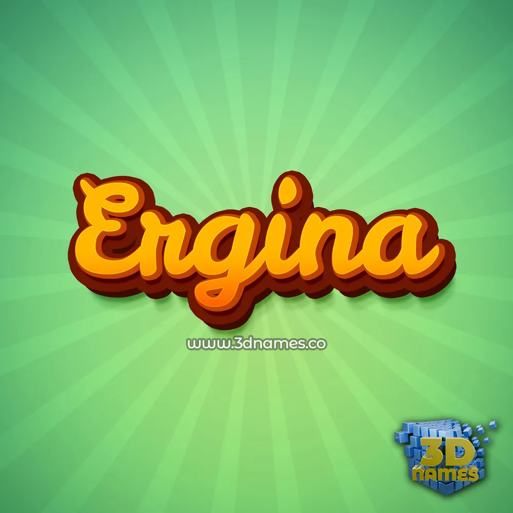 ergina in Green Rays style - 3D name wallpaper