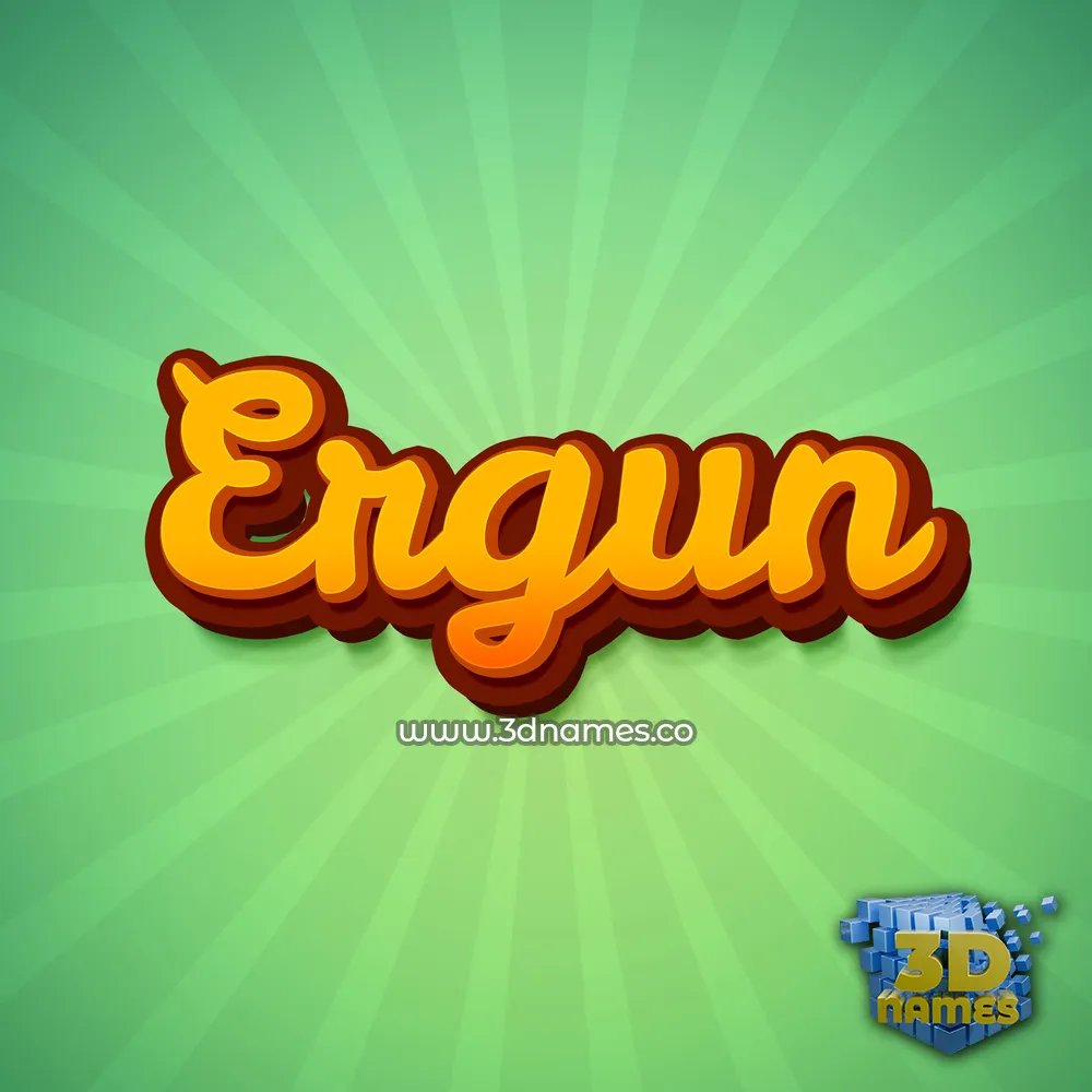 ergun in Green Rays style - 3D name wallpaper