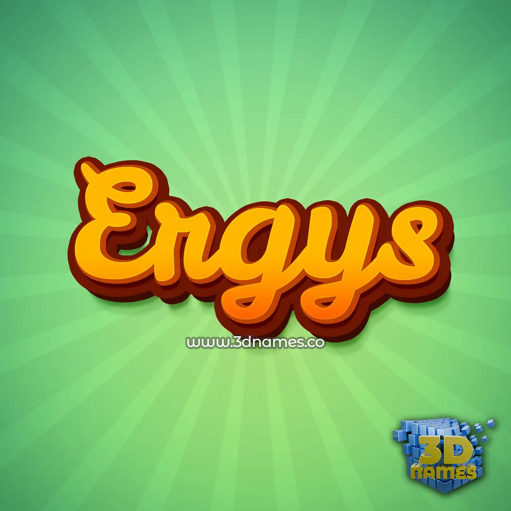 ergys in Green Rays style - 3D name wallpaper