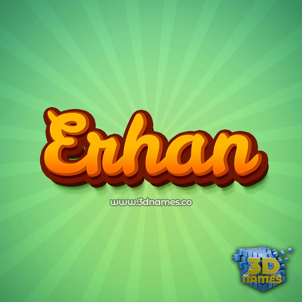 erhan in Green Rays style - 3D name wallpaper