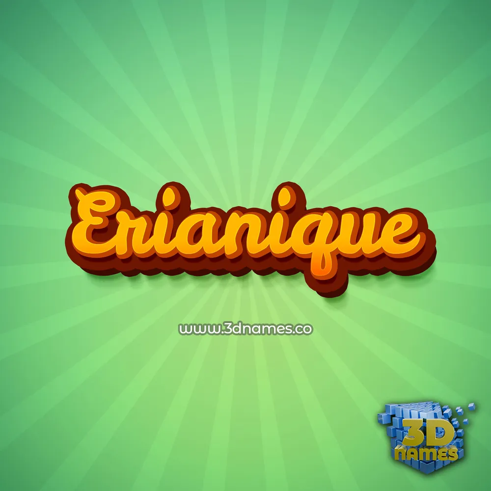 erianique in Green Rays style - 3D name wallpaper