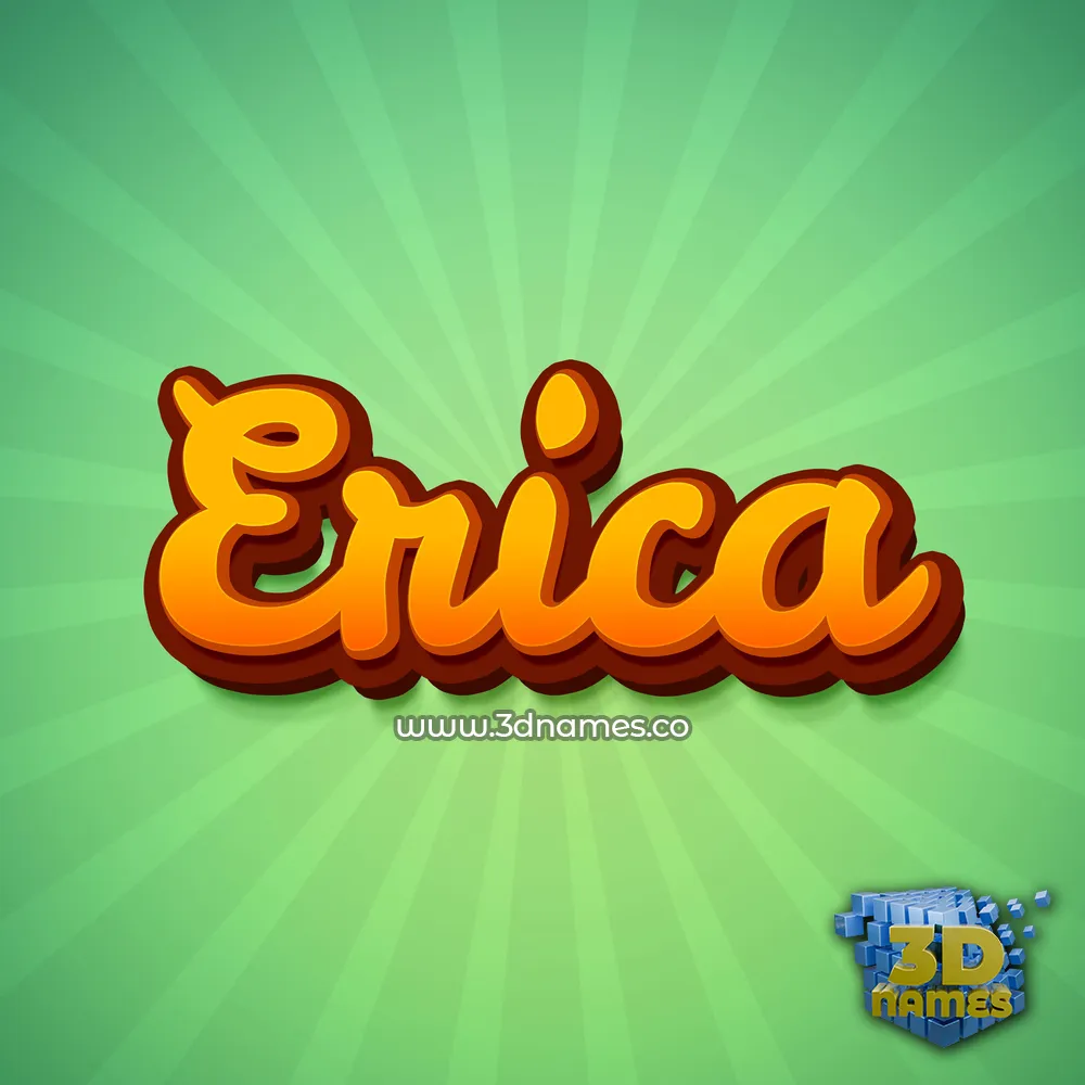 erica in Green Rays style - 3D name wallpaper