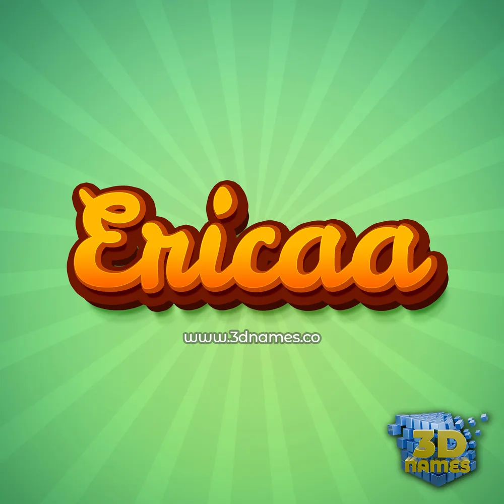 ericaa in Green Rays style - 3D name wallpaper