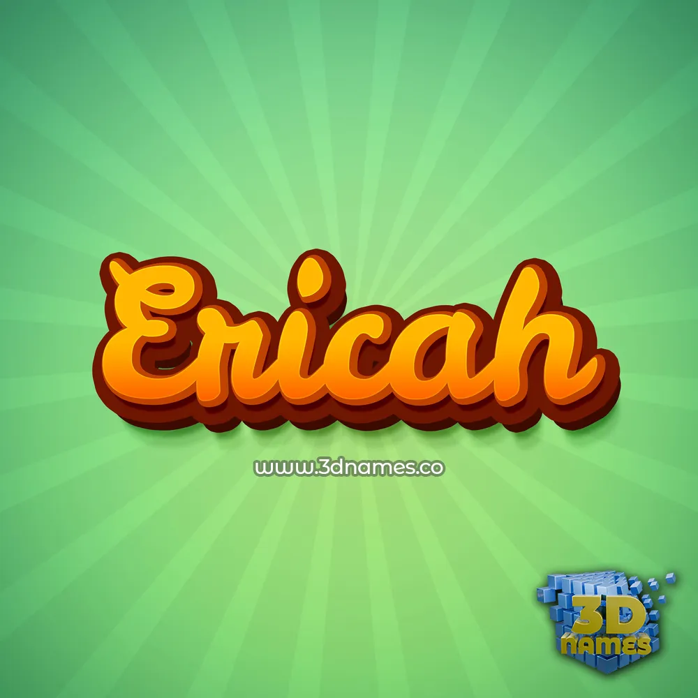 ericah in Green Rays style - 3D name wallpaper