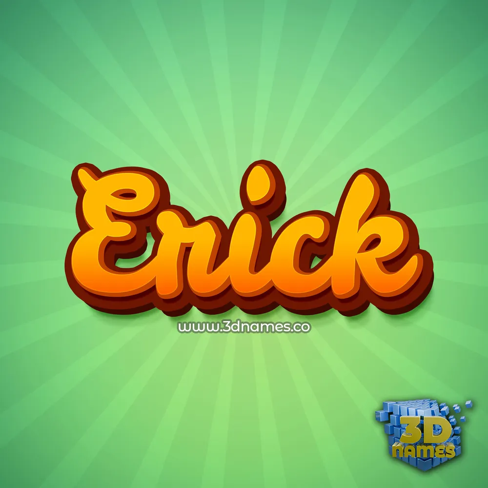 erick in Green Rays style - 3D name wallpaper
