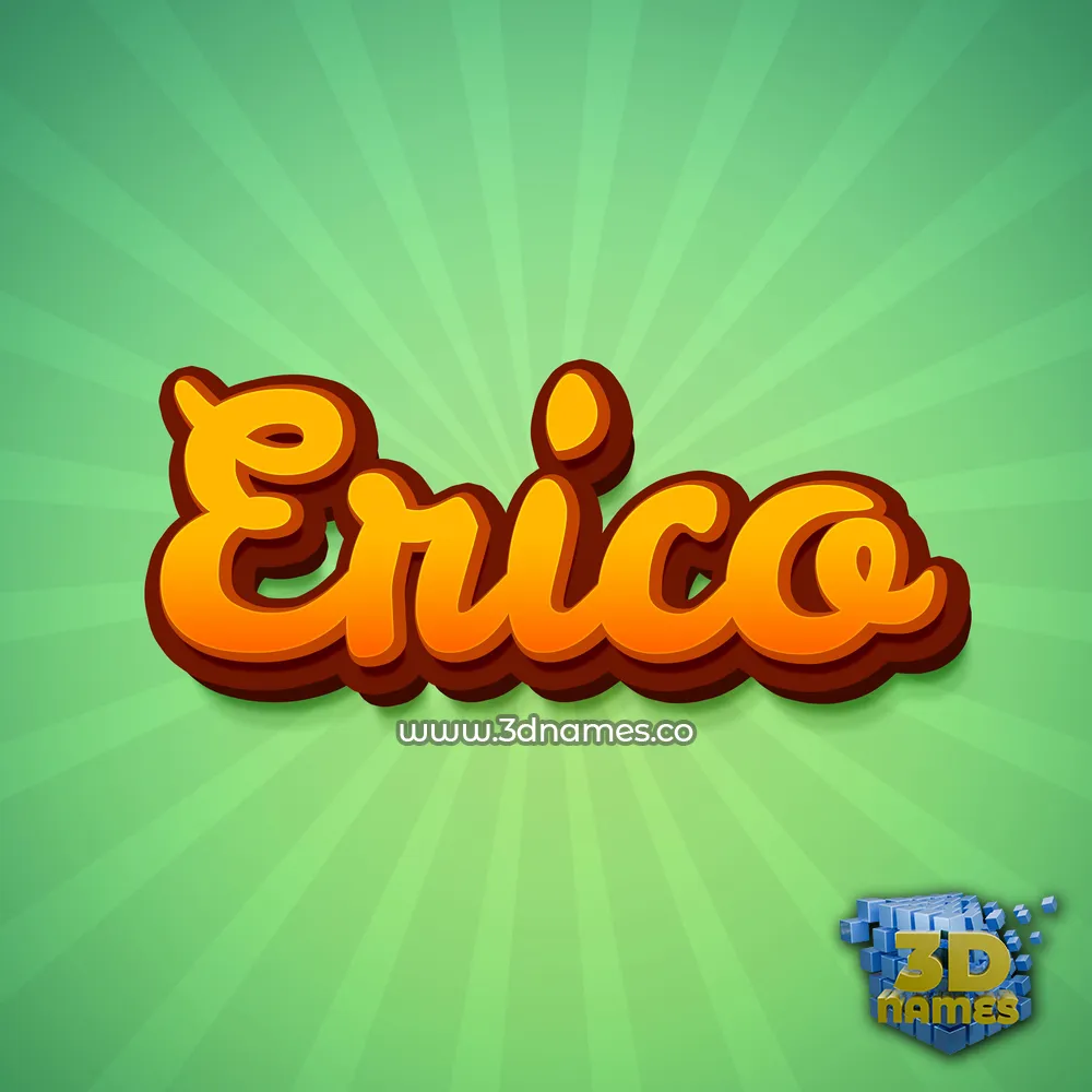 erico in Green Rays style - 3D name wallpaper