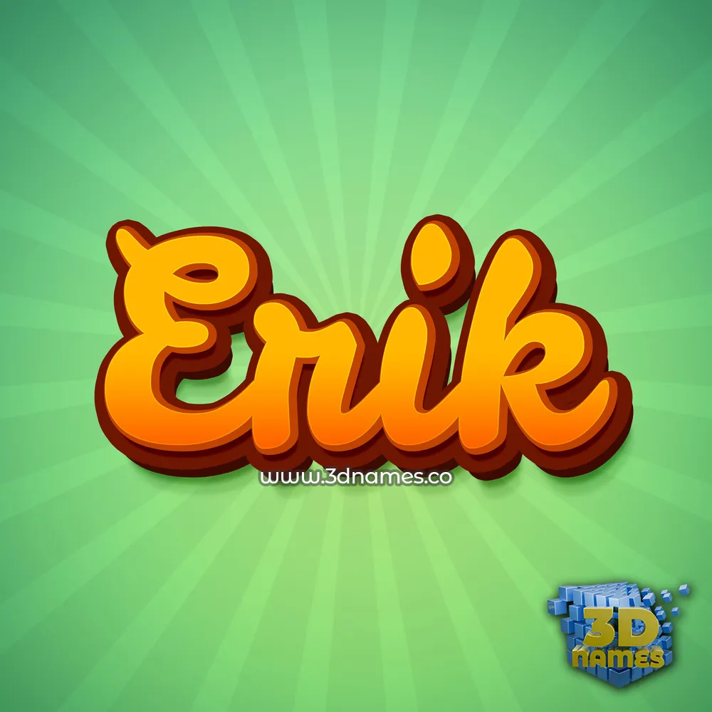 erik in Green Rays style - 3D name wallpaper