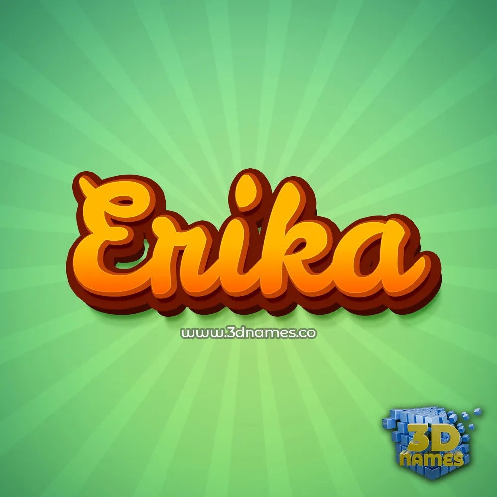 erika in Green Rays style - 3D name wallpaper