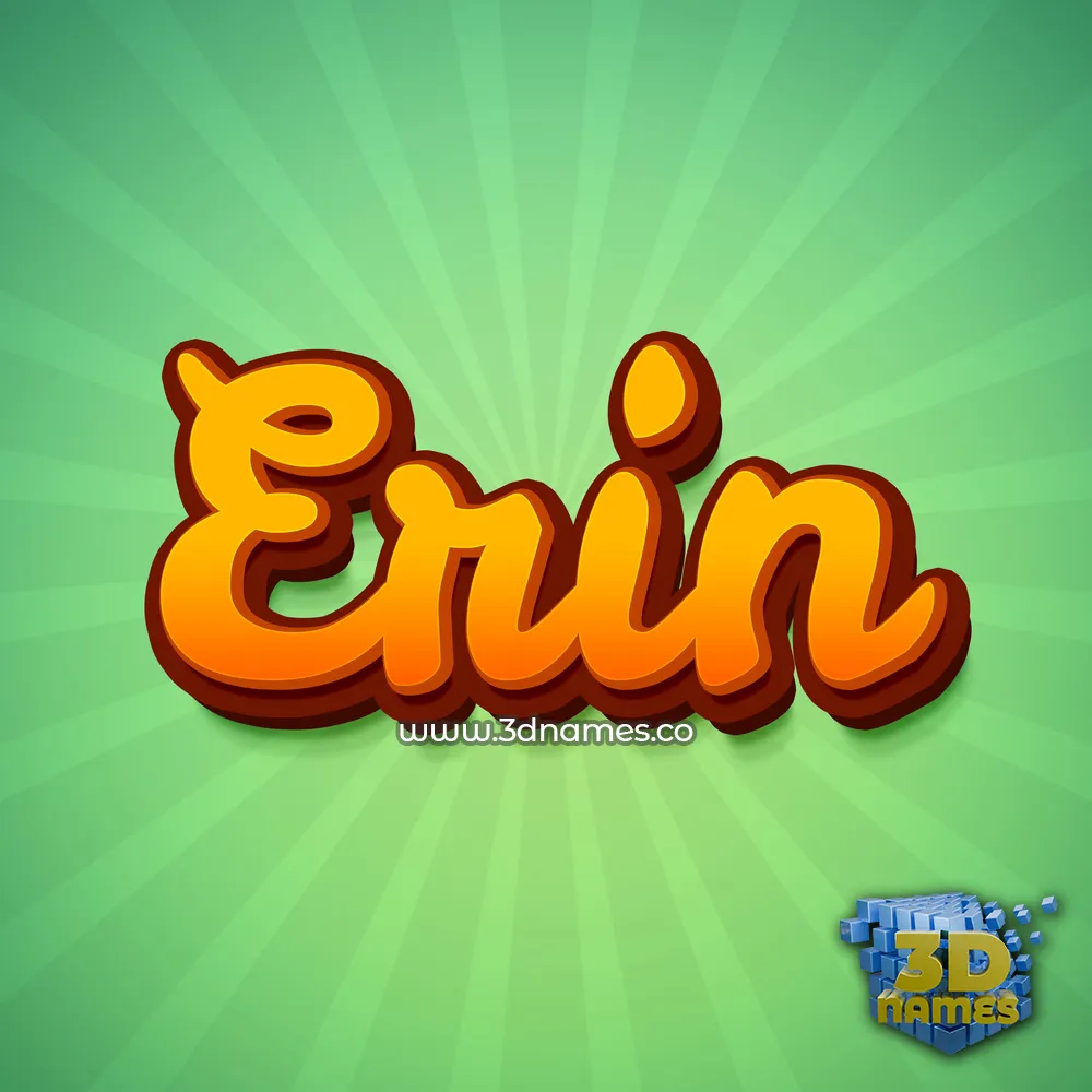 erin in Green Rays style - 3D name wallpaper