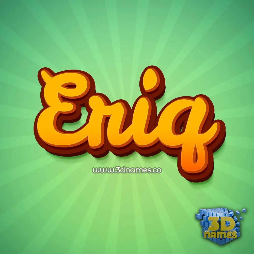 eriq in Green Rays style - 3D name wallpaper