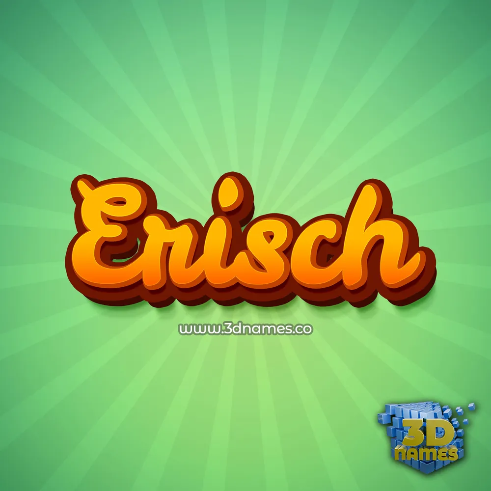 erisch in Green Rays style - 3D name wallpaper