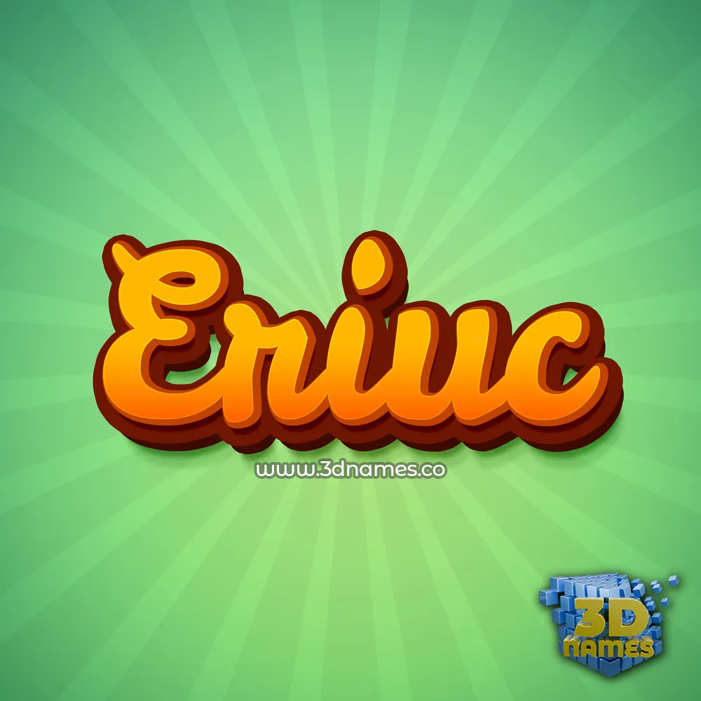 eriuc in Green Rays style - 3D name wallpaper