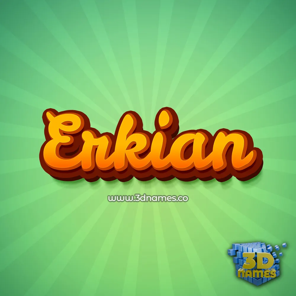 erkian in Green Rays style - 3D name wallpaper