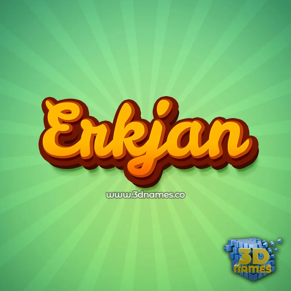 erkjan in Green Rays style - 3D name wallpaper