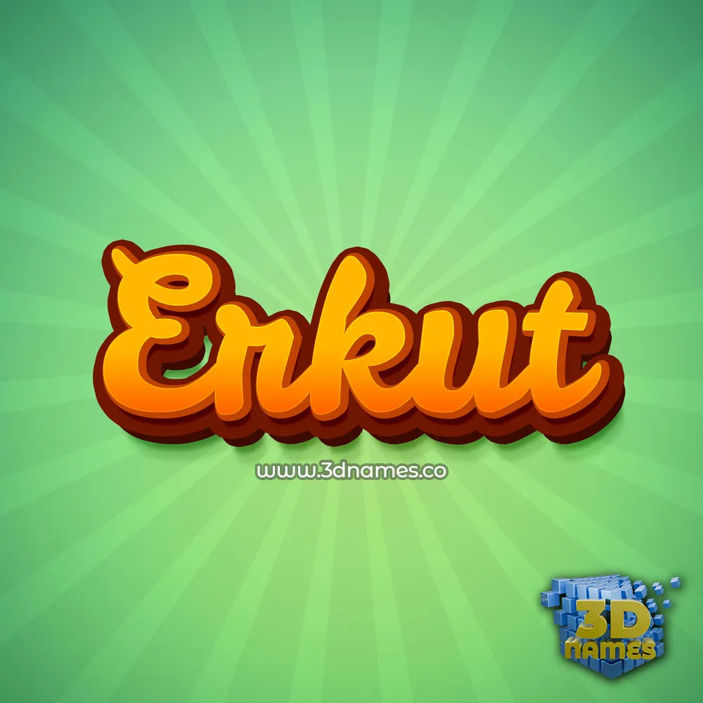 erkut in Green Rays style - 3D name wallpaper