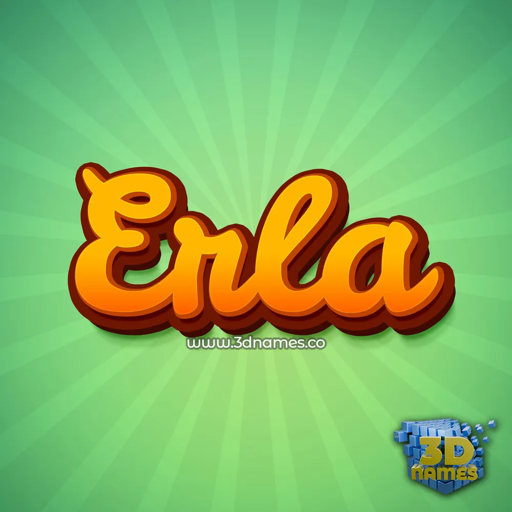 erla in Green Rays style - 3D name wallpaper