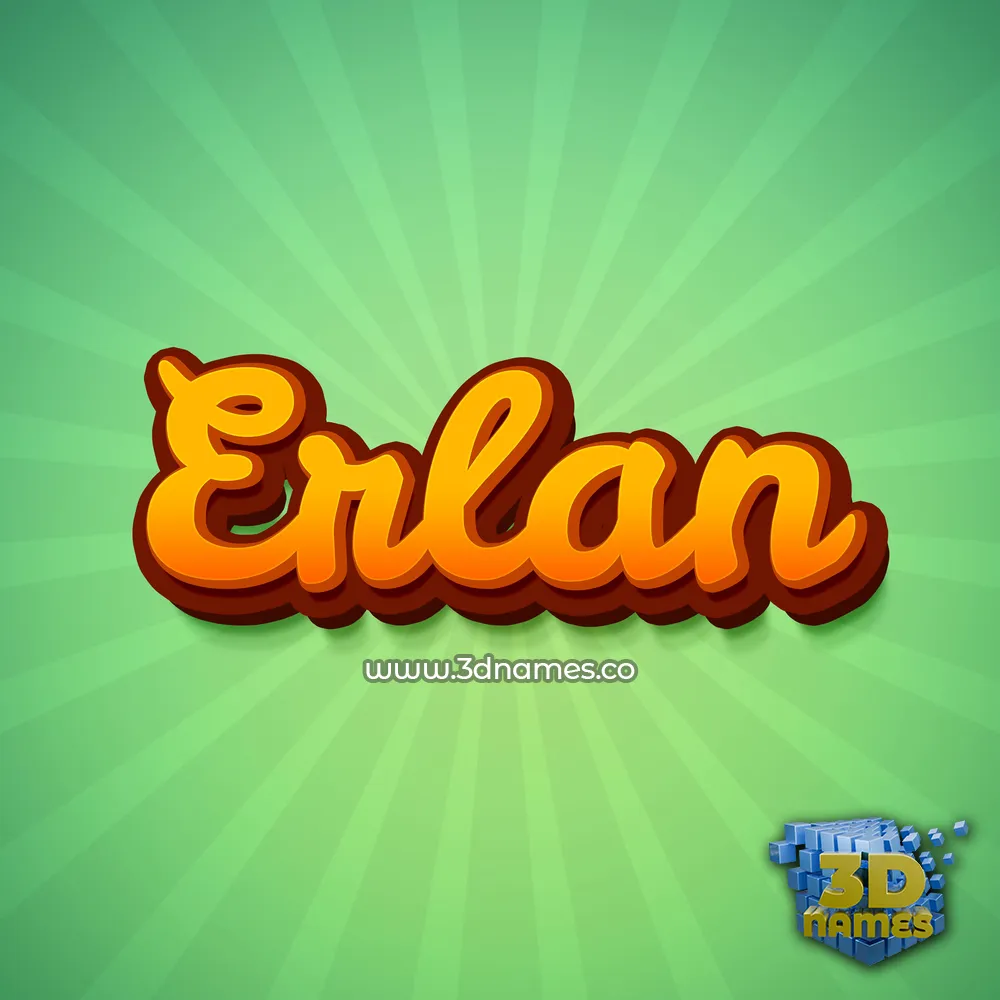 erlan in Green Rays style - 3D name wallpaper