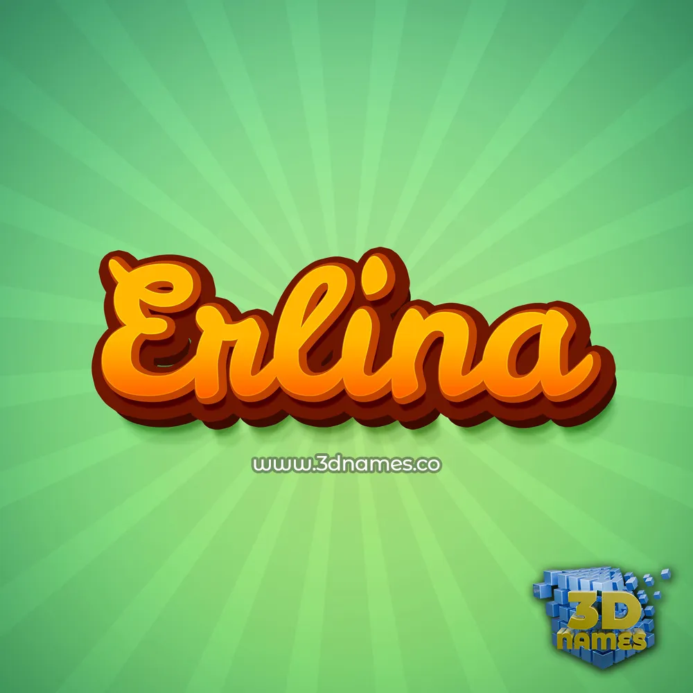 erlina in Green Rays style - 3D name wallpaper