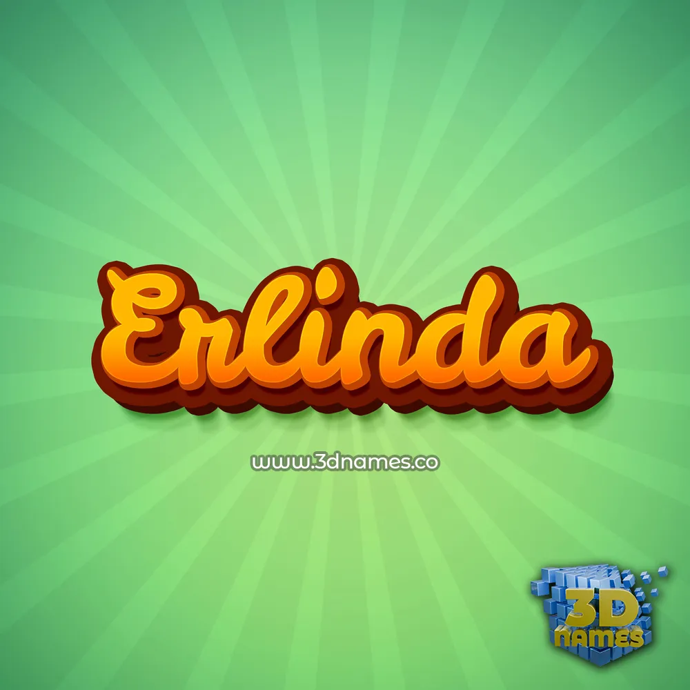 erlinda in Green Rays style - 3D name wallpaper