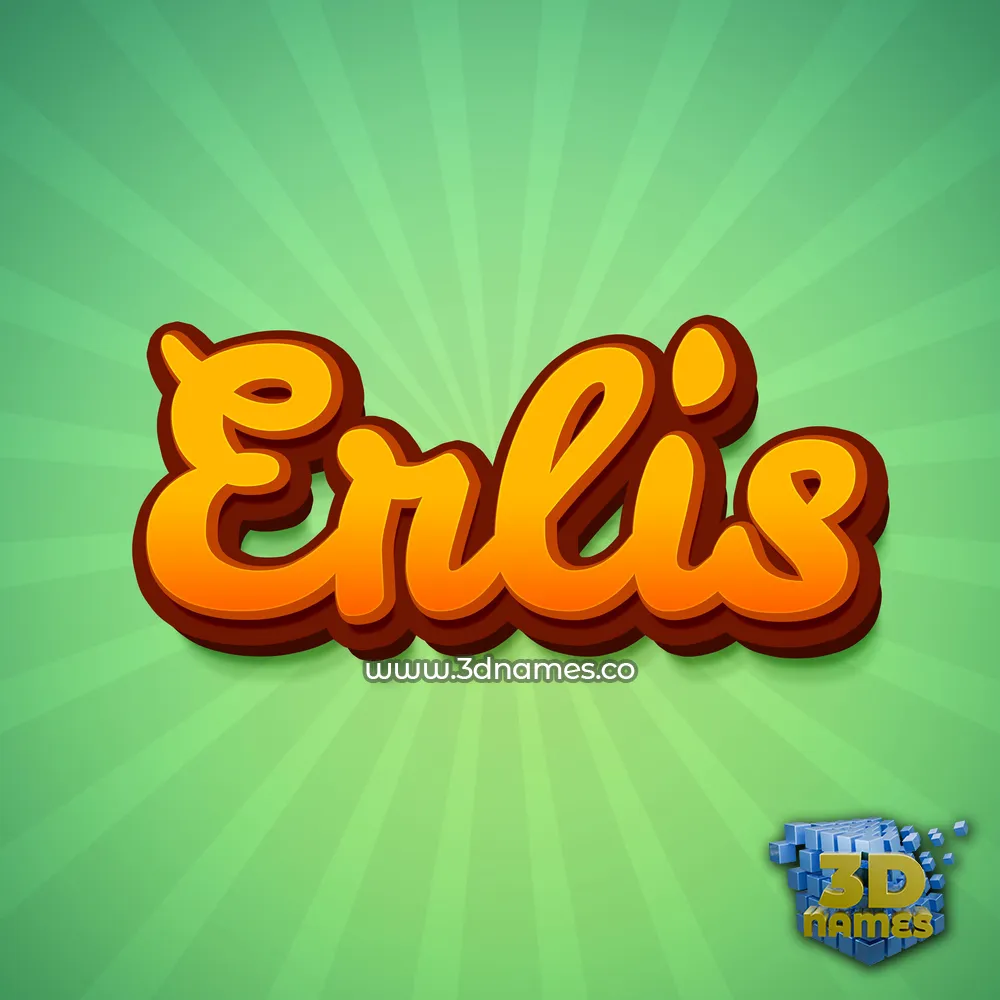 erlis in Green Rays style - 3D name wallpaper