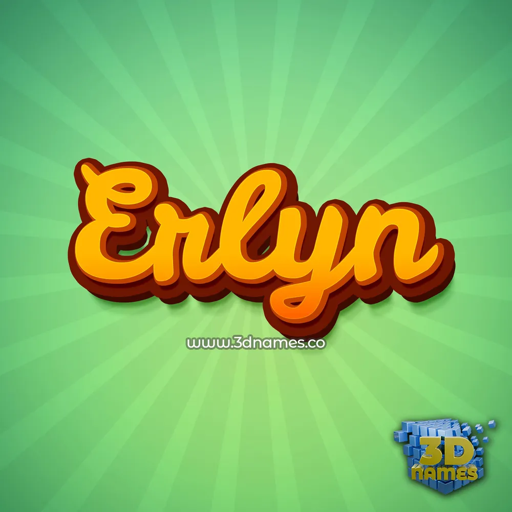 erlyn in Green Rays style - 3D name wallpaper