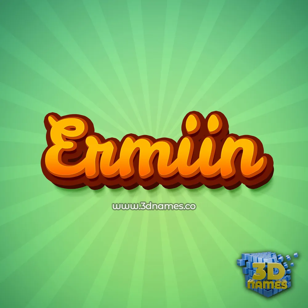 ermiin in Green Rays style - 3D name wallpaper