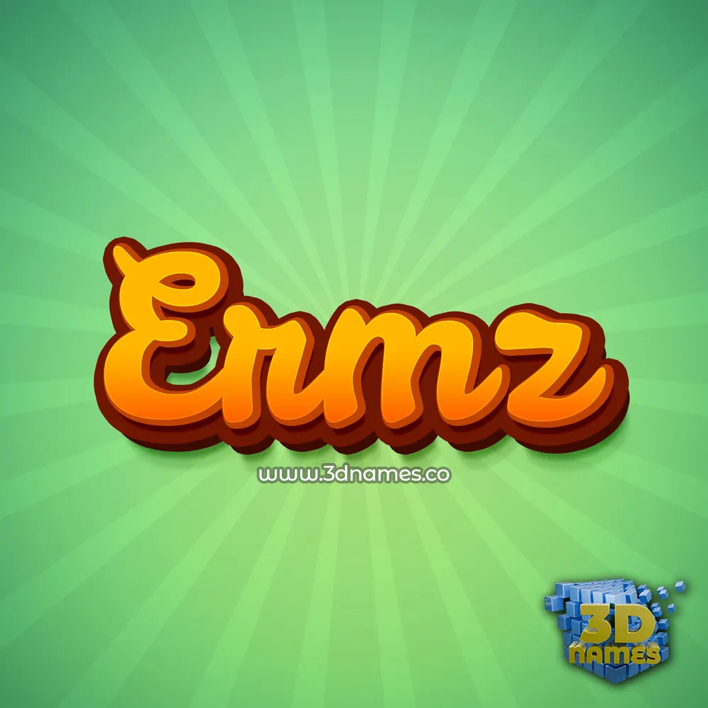 ermz in Green Rays style - 3D name wallpaper
