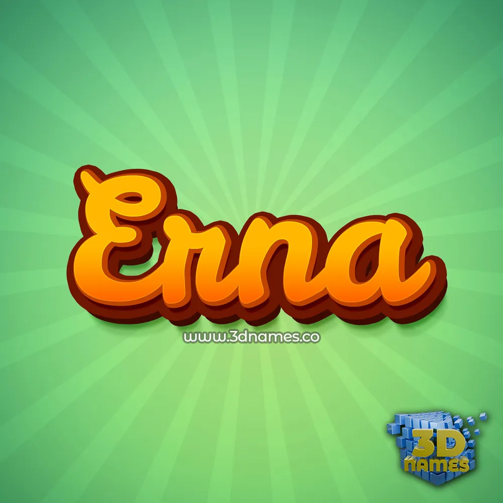 erna in Green Rays style - 3D name wallpaper