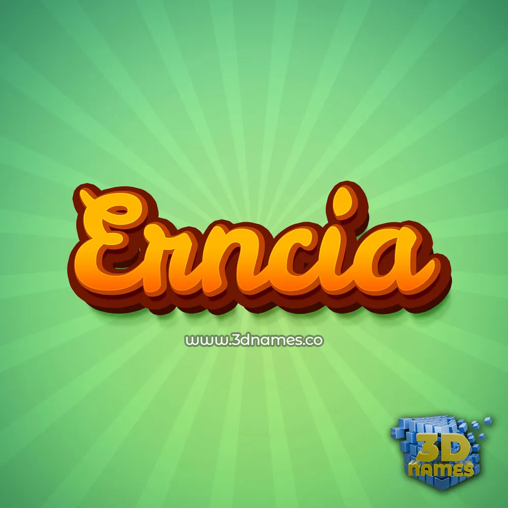 erncia in Green Rays style - 3D name wallpaper