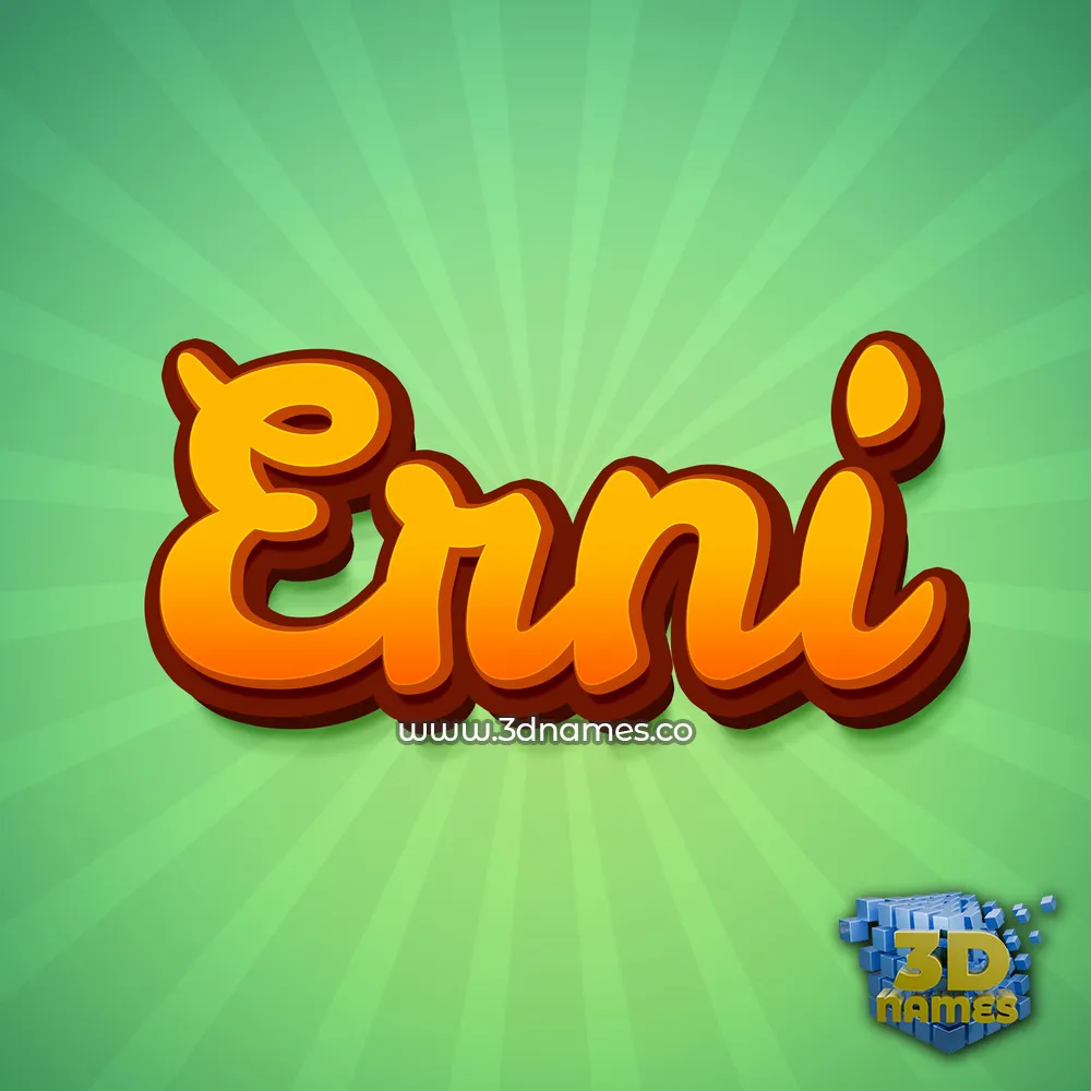 erni in Green Rays style - 3D name wallpaper